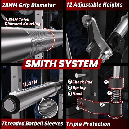 PMAX 5600 Home Gym Smith Machine - Integrated Weight System