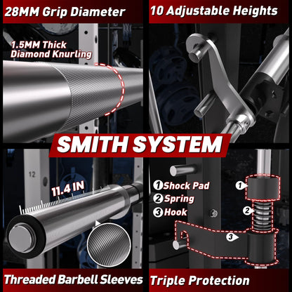 PMAX 5600 Home Gym Smith Machine - Integrated Weight System